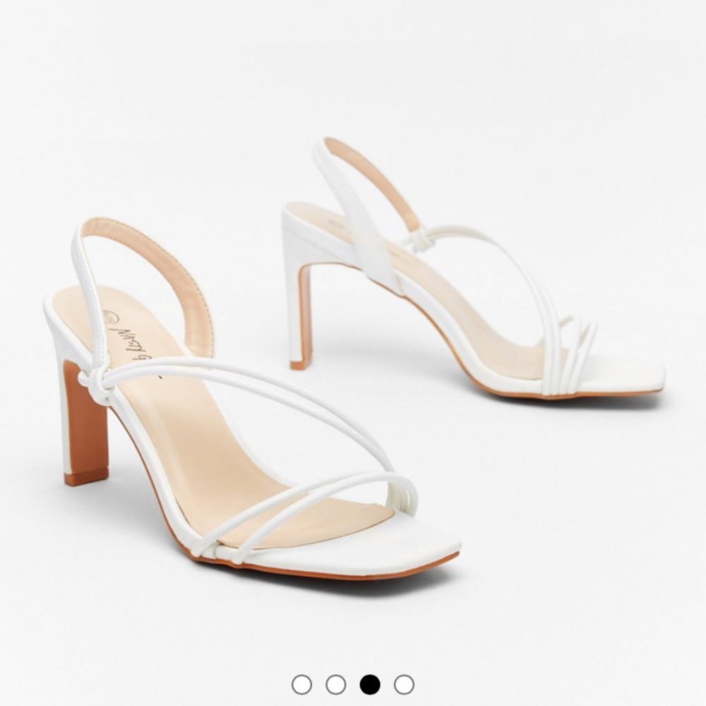 NastyGal - size 8 white strappy heels